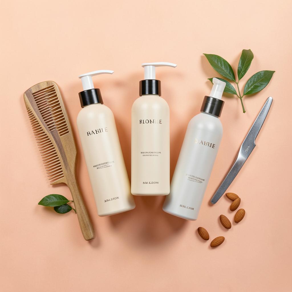 Professional salon products flat-lay